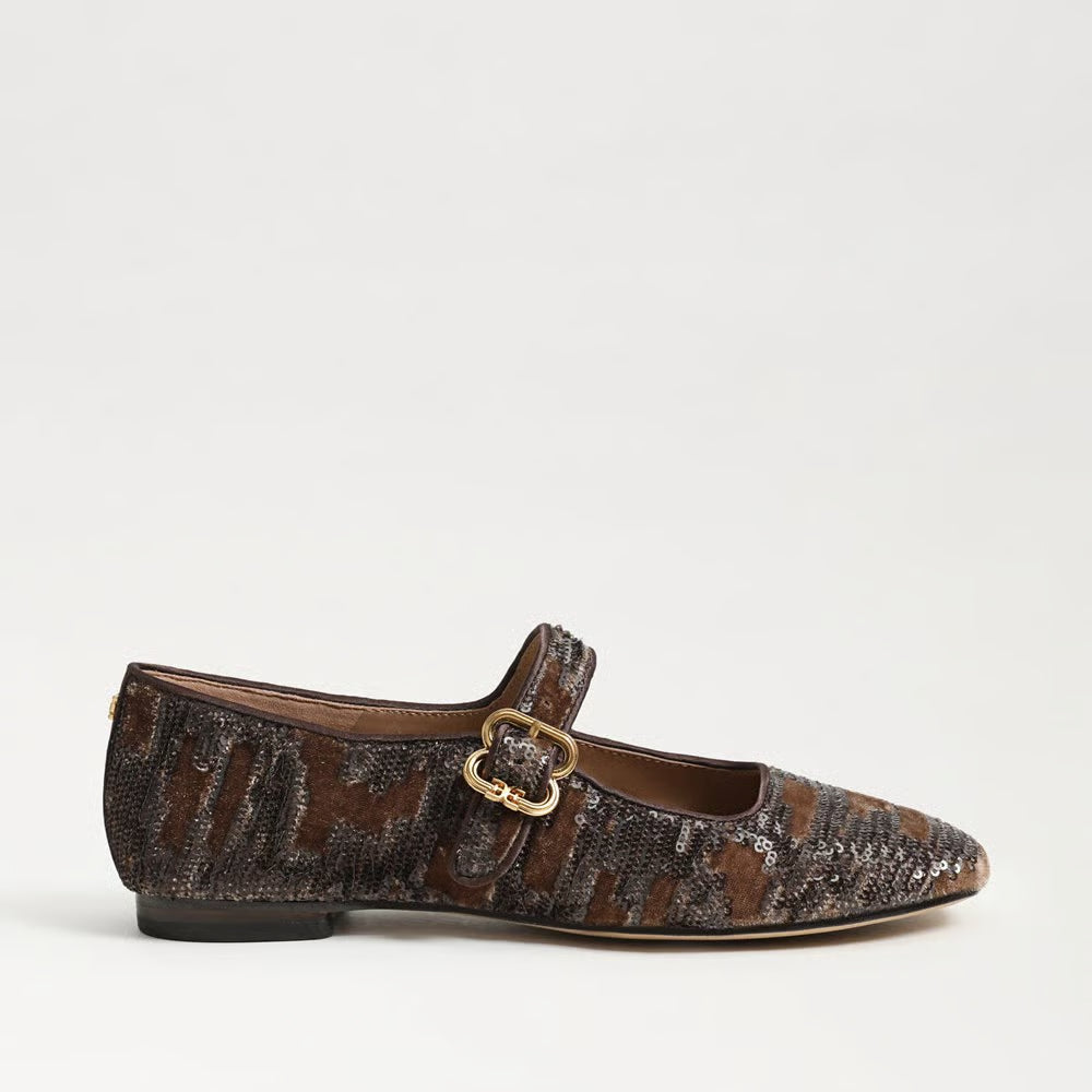 Sam Edelman | Michaela Mary Jane Flat in Mushroom Velvet