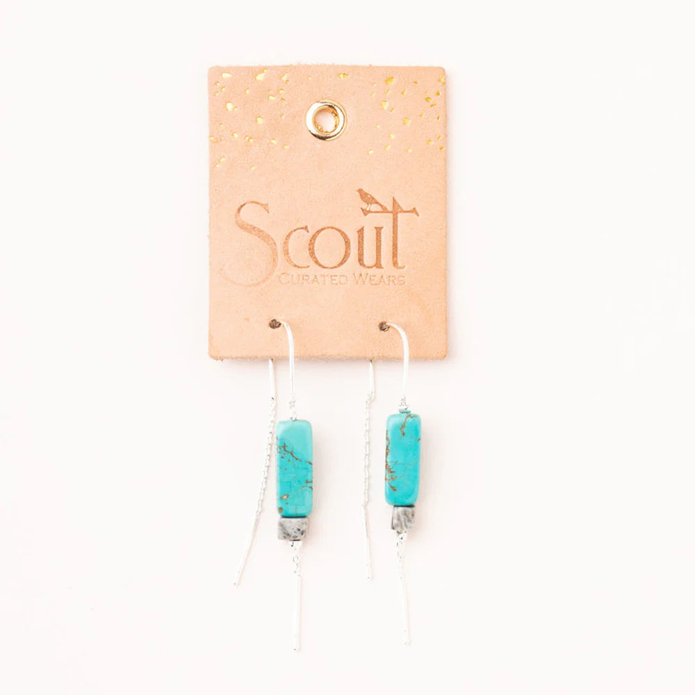 Scout | Rectangle Stone Earring - Turquoise/Black/Silver