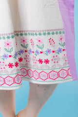 Embroidered Linen Maxi Woven Dress