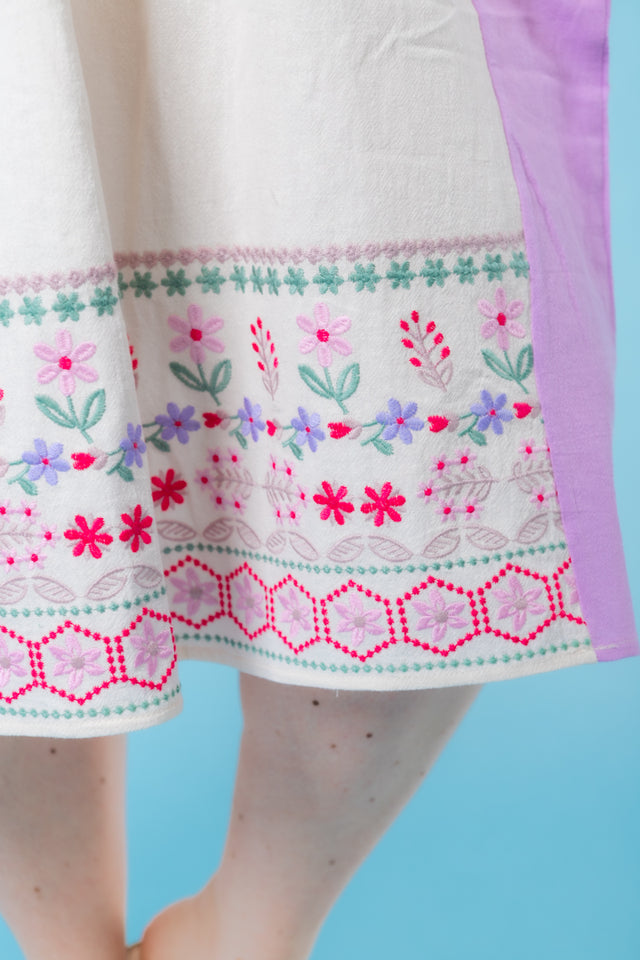 Embroidered Linen Maxi Woven Dress