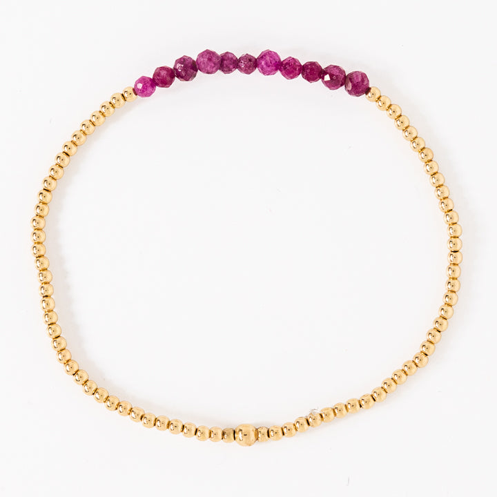Enewton | Gold Bliss 2mm Bead Bracelet - Ruby