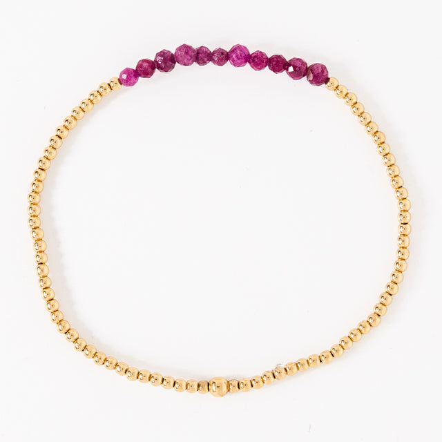 Enewton | Gold Bliss 2mm Bead Bracelet - Ruby