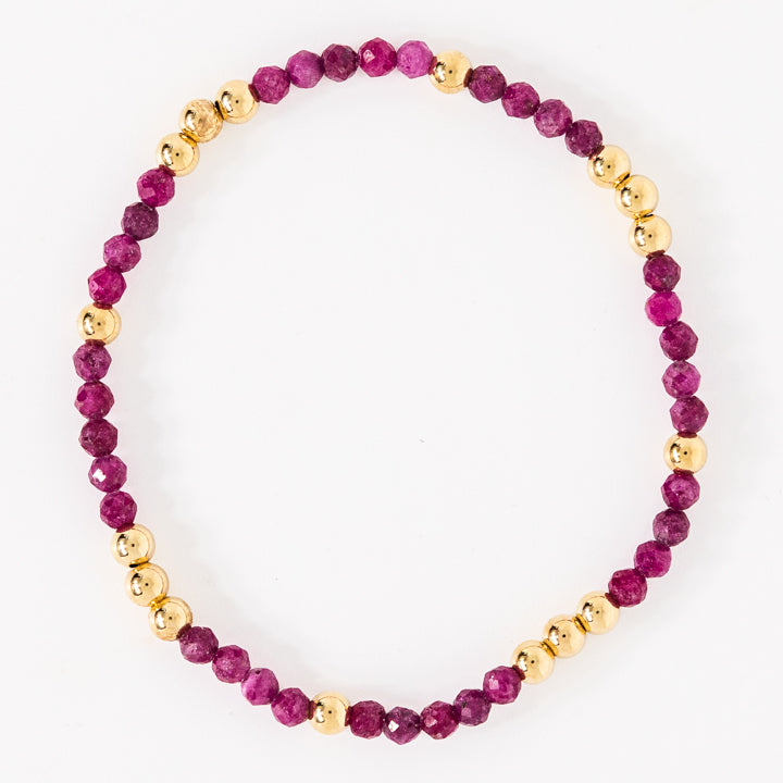 Enewton | Worthy Pattern 3mm Bead Bracelet - Ruby