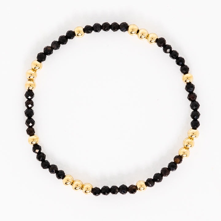 Enewton | Worthy Pattern 3mm Bead Bracelet - Faceted Onyx