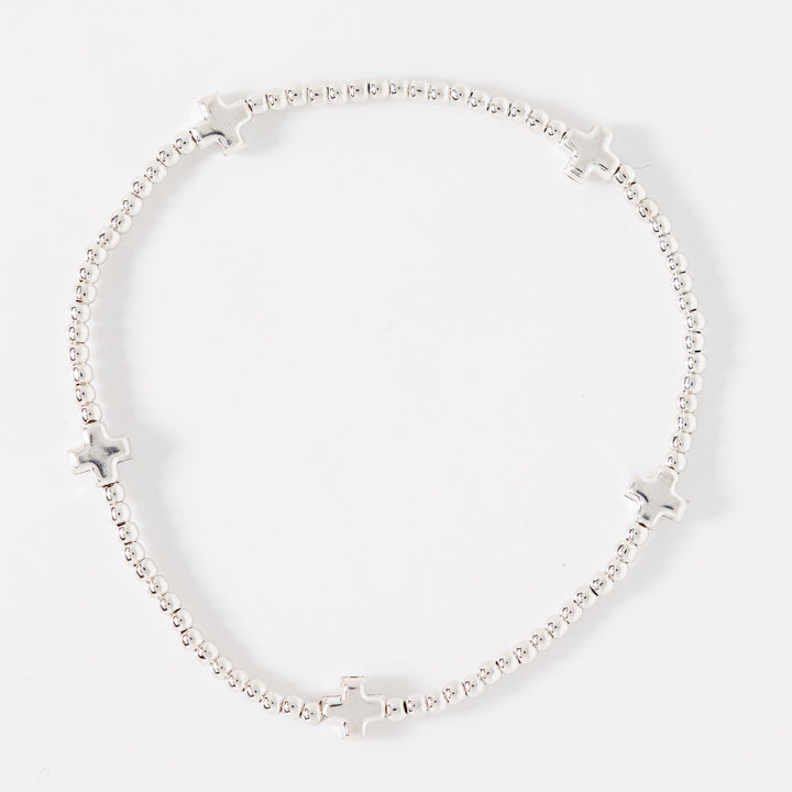 Enewton | Signature Cross Small Sterling Pattern 2mm Bead Bracelet - Sterling