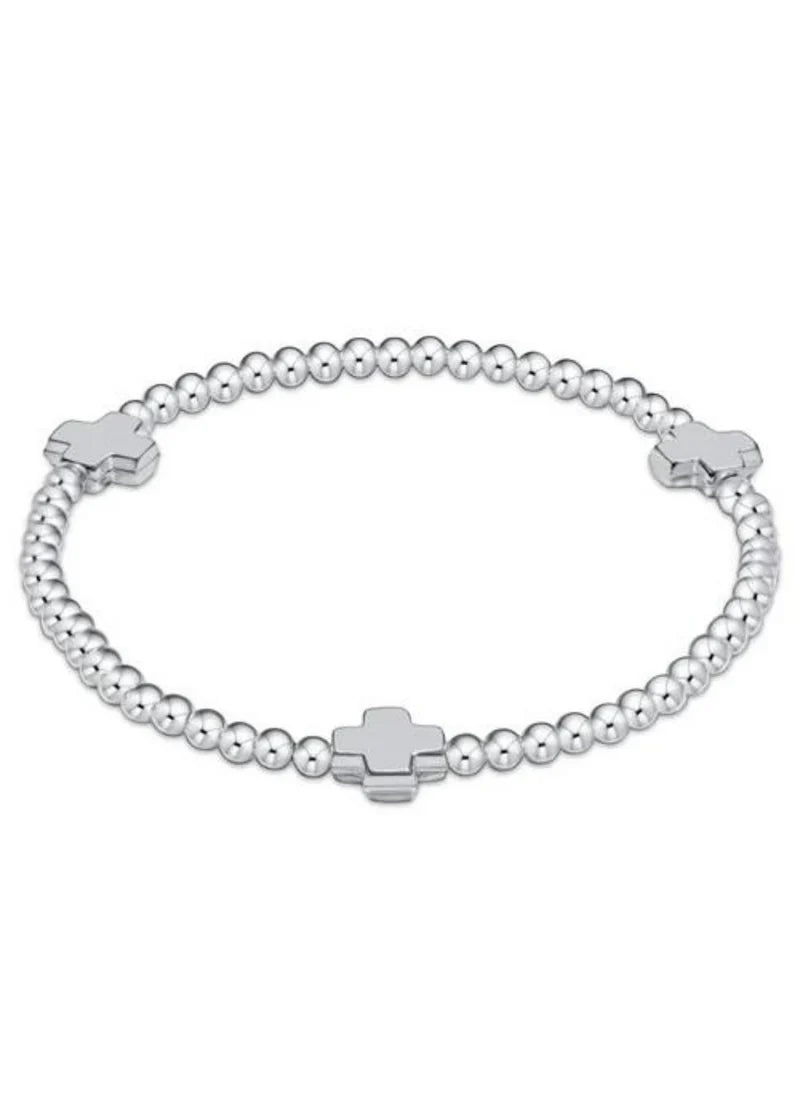Enewton | Signature Cross Sterling Pattern 3mm Bead Bracelet - Sterling