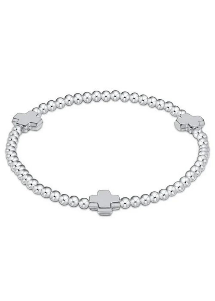 Enewton | Signature Cross Sterling Pattern 3mm Bead Bracelet - Sterling