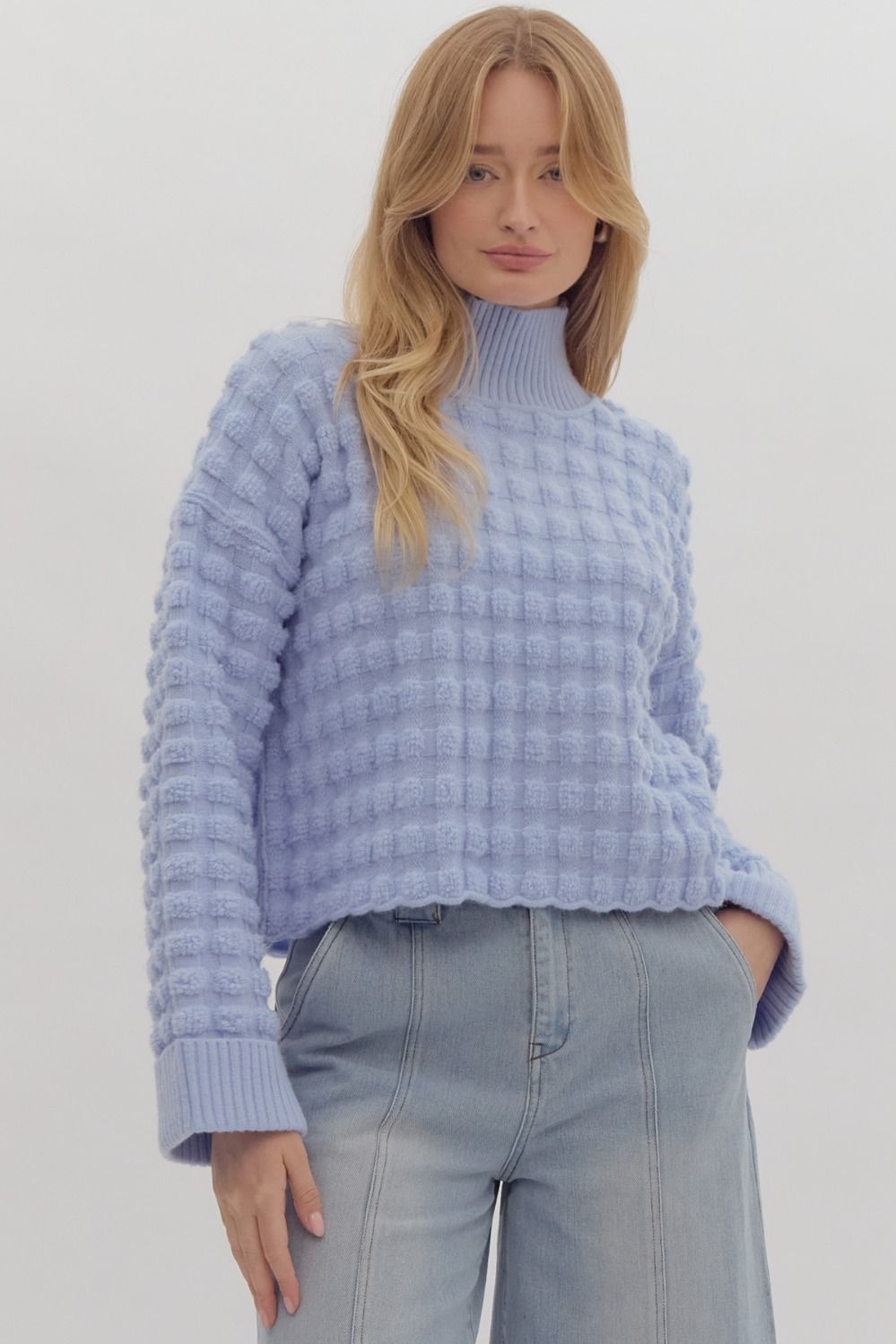 Skies are Blue Bubble Sweater (Final Sale)