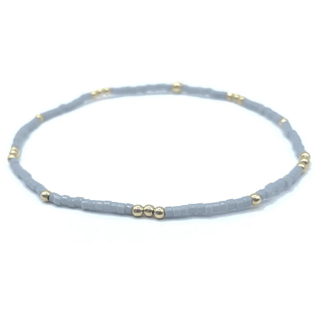 Erin Gray | 2mm Newport Cloud Gray + Gold Filled Waterproof Bracelet