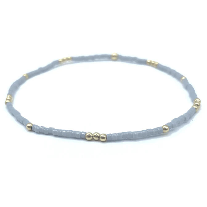 Erin Gray | 2mm Newport Cloud Gray + Gold Filled Waterproof Bracelet