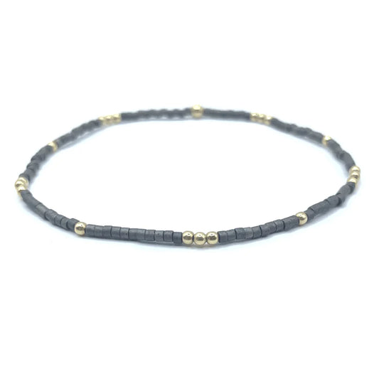 Erin Gray | 2MM Newport Graphite And Gold Filled Bracelet