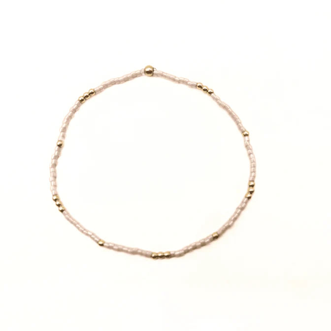 Erin Gray | 2mm Newport Palest Pink + Gold Filled Waterproof Bracelet