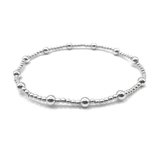 Erin Gray | 2mm Sterling Silver Waterproof Karma Bracelet (With Twelve 4mm)