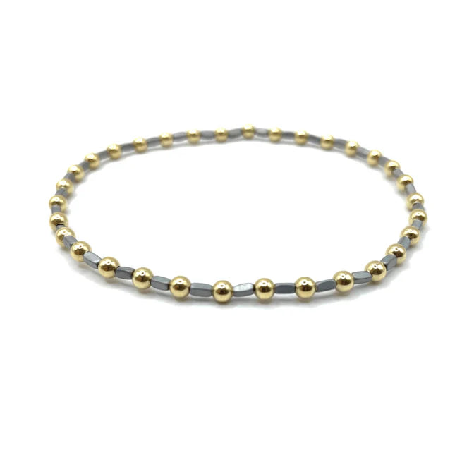 Erin Gray | 3mm Color Crush Harbor Gold Filled Waterproof Bracelet - Dark Gray