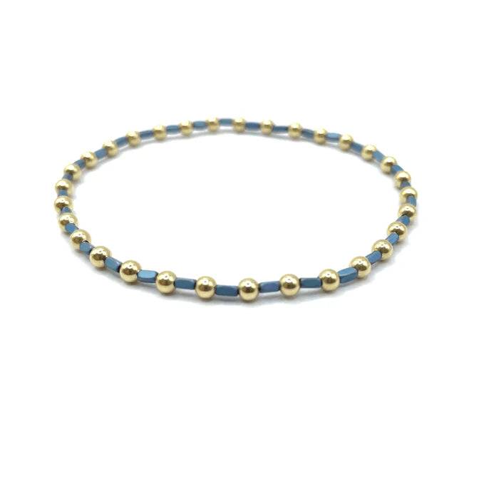 Erin Gray | 3mm Color Crush Harbor Gold Filled Waterproof Bracelet - Blue