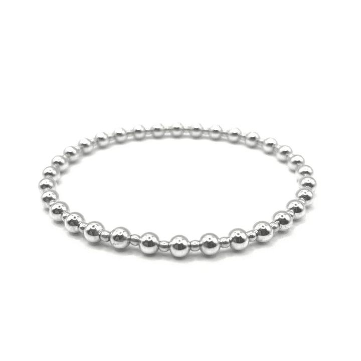 Erin Gray | 4mm+2mm+4mm Sterling Silver Waterproof Dimension Bracelet 7"