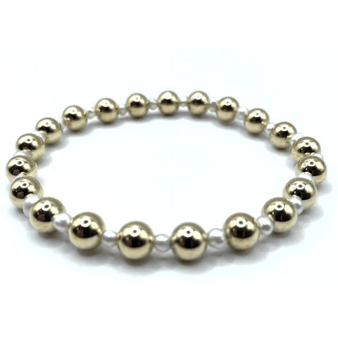 Erin Gray | 6mm Montauk 14k Gold and Pearl Waterproof Bracelet