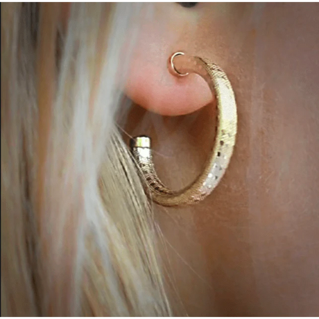 Erin Gray | Bali 14K Gold-Filled Patterned Post Hoops - 34mm