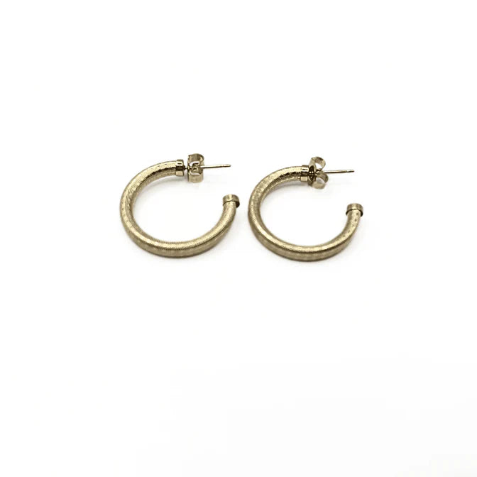 Erin Gray | Bali 14K Gold-Filled Patterned Post Hoops - 20mm