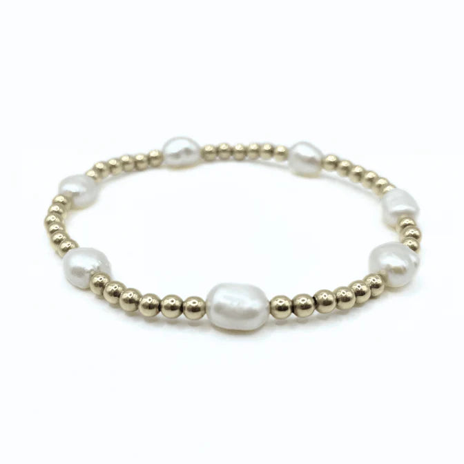 Erin Gray | Baroque Patterned Pearl Bracelet in 14k Gold-Filled