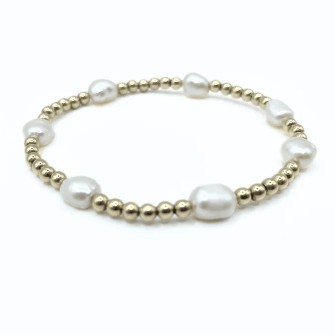 Erin Gray | Baroque Patterned Pearl Bracelet in 14k Gold-Filled