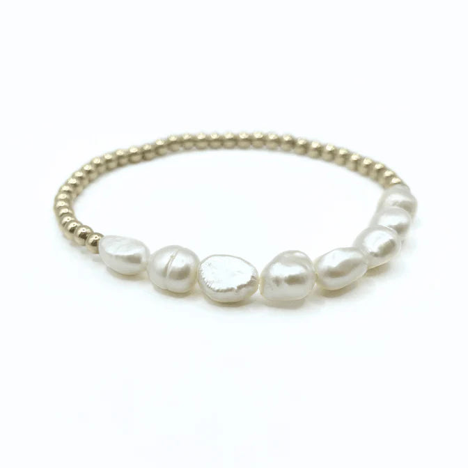 Erin Gray | Baroque Row Pearl Bracelet in 14k Gold-Filled