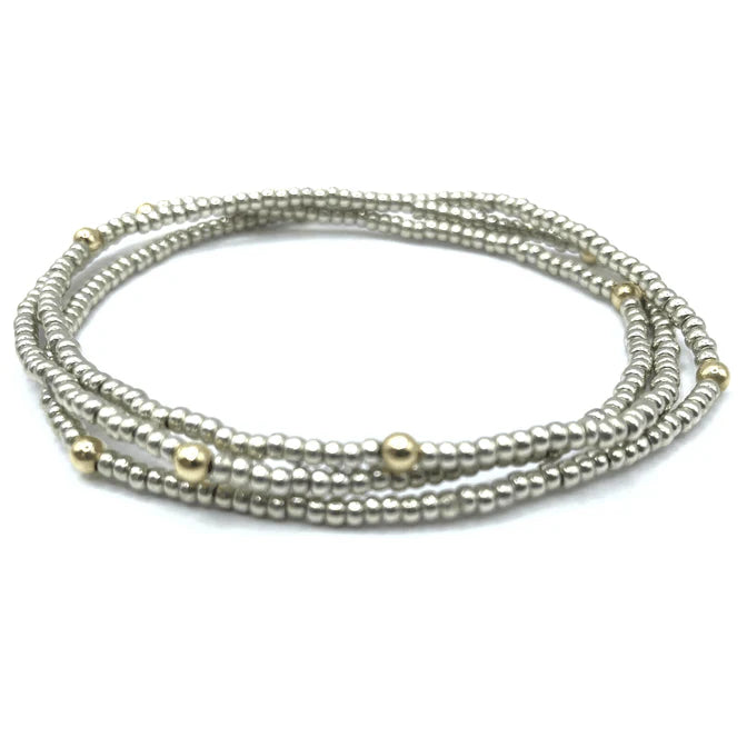 Erin Gray | BOHO Bracelet Stack in Platinum + Gold Filled