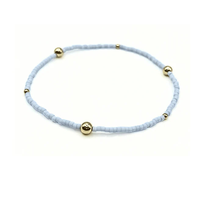 Erin Gray | Game Day Gold-Filled & Seed Bead Bracelet - Light Blue