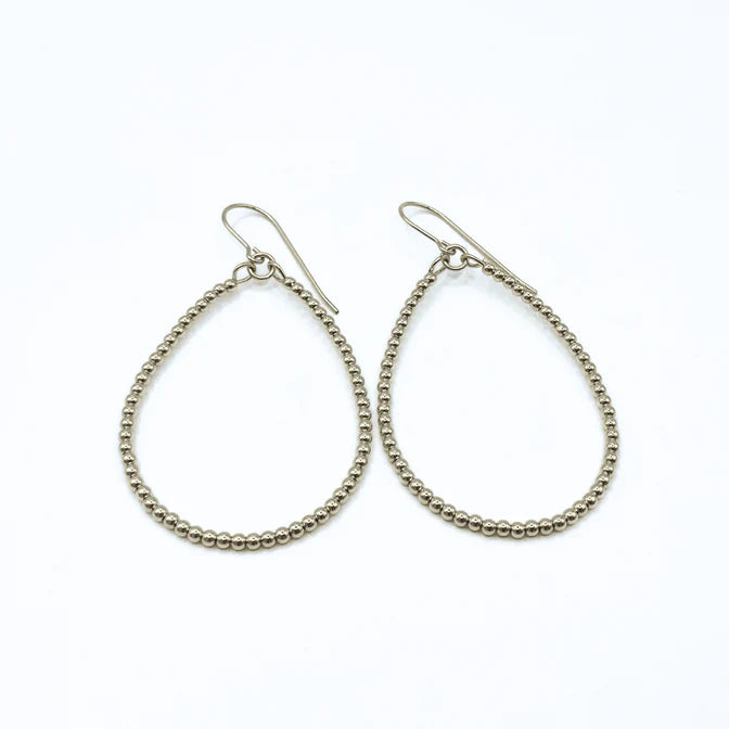 Erin Gray | Gold-Filled Simple Beaded Teardrop Aster Danglers - Waterproof