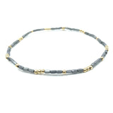Erin Gray | 2MM Harbor Gray And Gold Filled Bead Bracelet