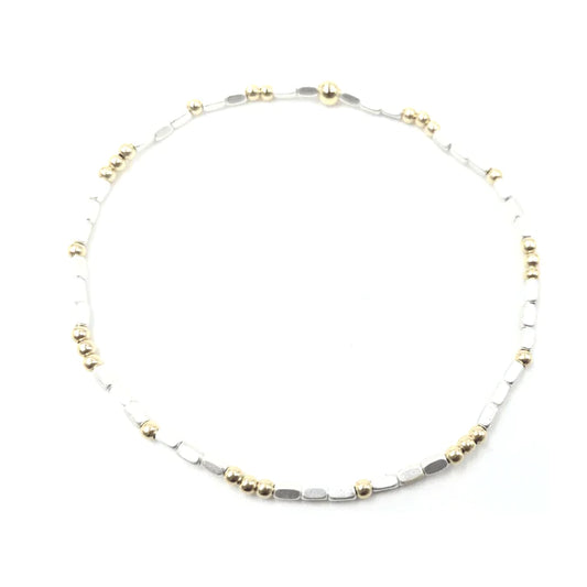 Erin Gray 2MM Harbor White And Gold Filled Bead Bracelet