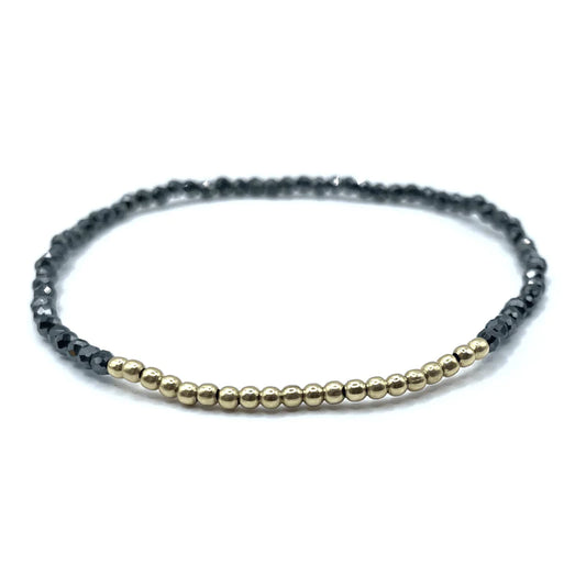 Erin Gray | Karma Mini Simple Bracelet In Pyrite And Gold Filled