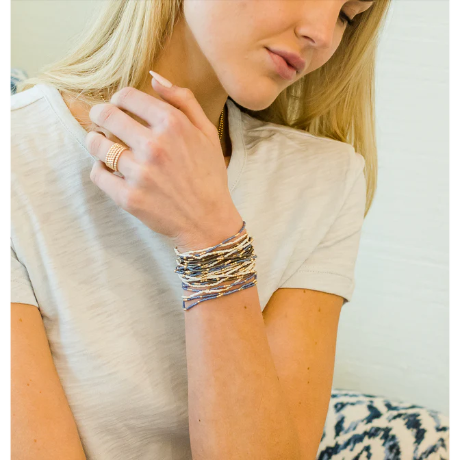 Erin Gray | 2MM Newport Cotton And Gold Filled Bead Bracelet