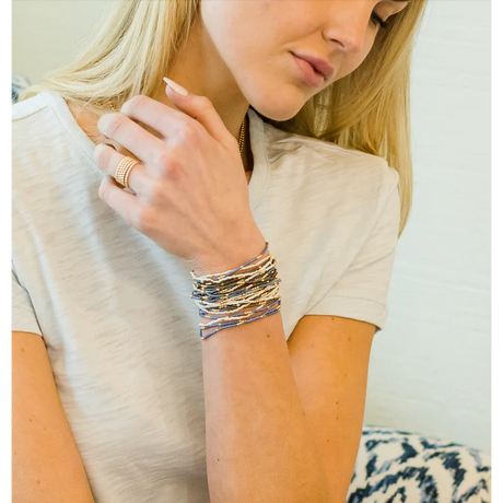 Erin Gray | 2MM Newport Cotton And Gold Filled Bead Bracelet