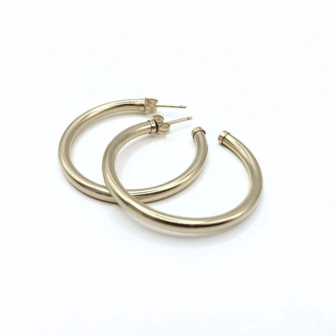 Erin Gray | Paris 14K Gold-Filled Post Hoop Earrings - 42mm