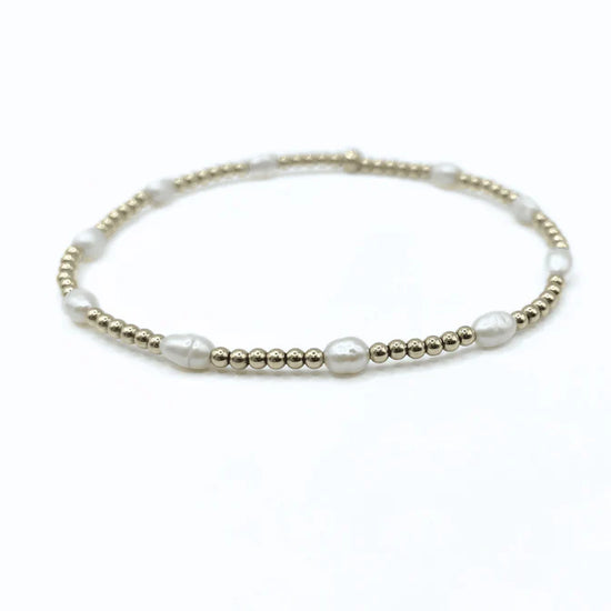 Erin Gray | Petite Patterned Rice Pearl Bracelet with 14k Gold-Filled Beads