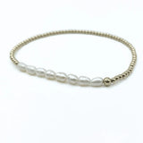 Erin Gray | Petite Row Rice Pearl Bracelet with 14k Gold-Filled Beads