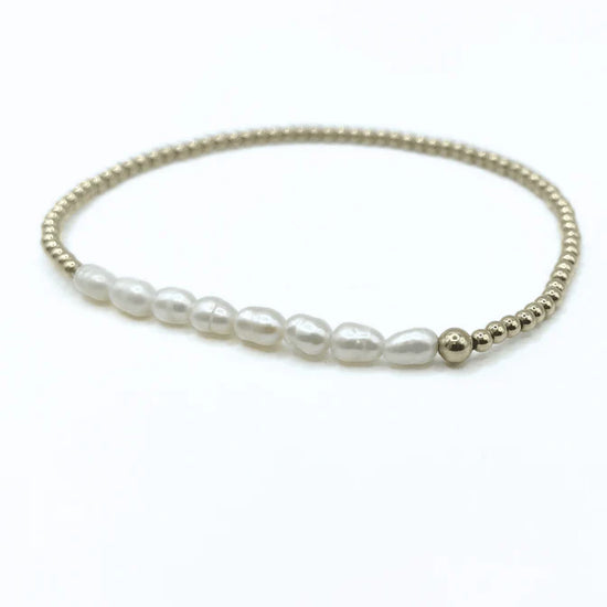 Erin Gray | Petite Row Rice Pearl Bracelet with 14k Gold-Filled Beads