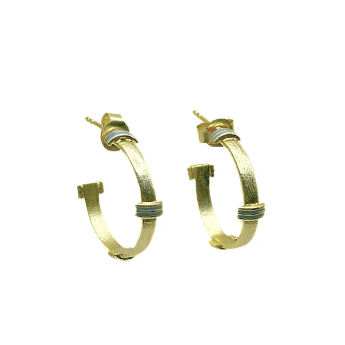 Erin Gray | Santorini Enamel Banded Hoop Earrings