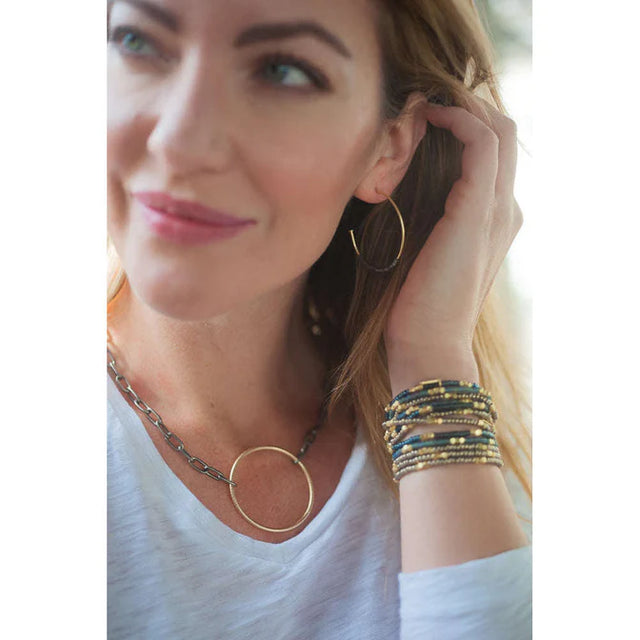 Erin Gray | Hoop No. 22 Square Gunmetal Beads