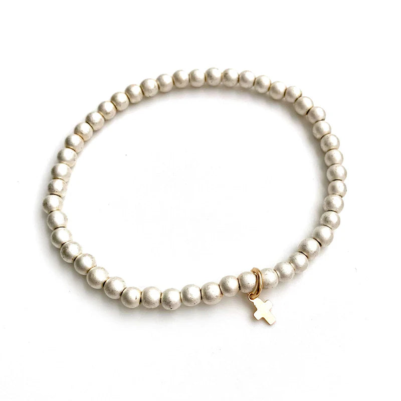 Erin Gray | Luxe Cross Bracelet in White