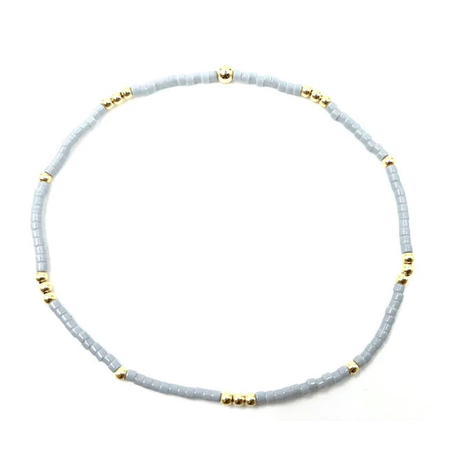 Erin Gray | 2mm Newport Cloud Gray + Gold Filled Waterproof Bracelet