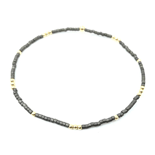Erin Gray | 2MM Newport Graphite And Gold Filled Bracelet