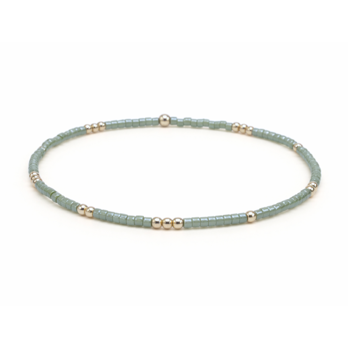 Erin Gray | 2mm Newport Evergreen + Gold Filled Waterproof Bracelet