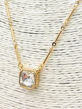 Two Forty Two | CHIC | Simple Elegance Necklace - Gold/Clear CZ