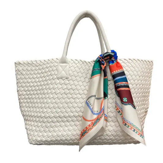The Hand Woven Tote Bag In Snow White
