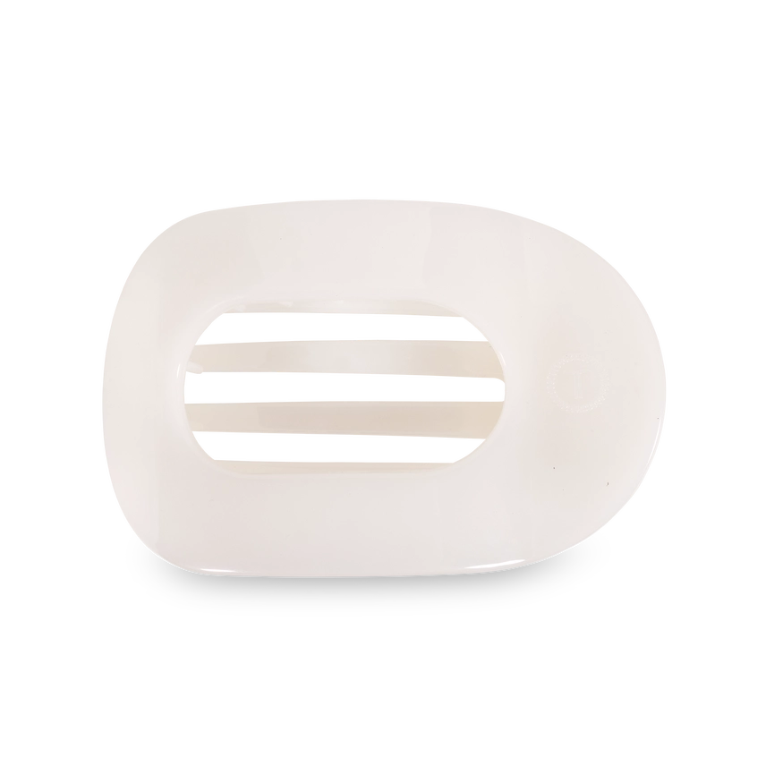 Teleties | Coconut White Large Flat Round Clip