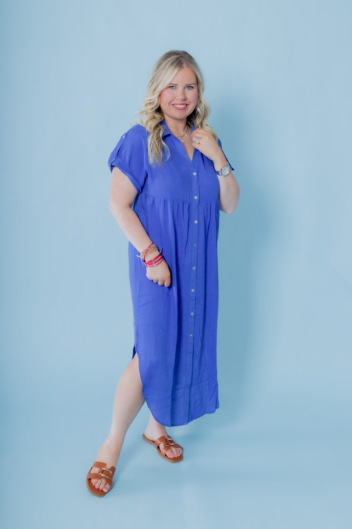 The Lyla Linen Midi Dress