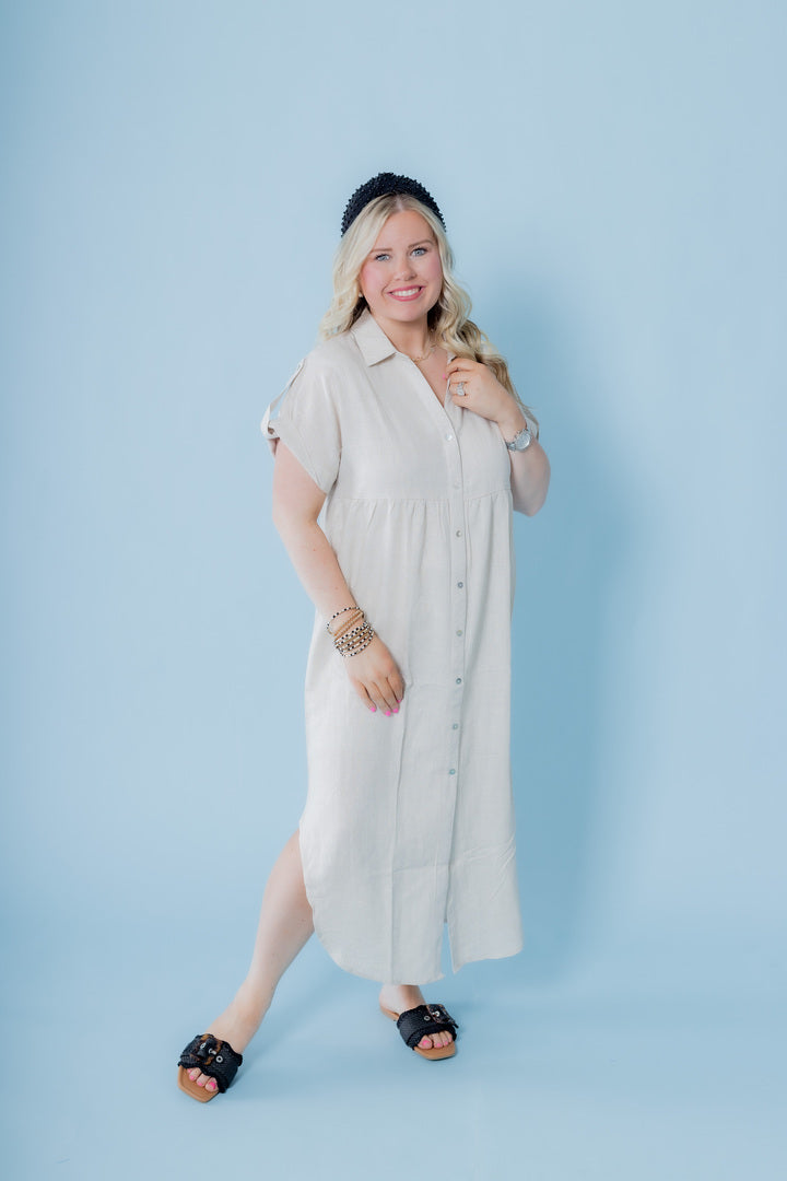 The Lyla Linen Midi Dress