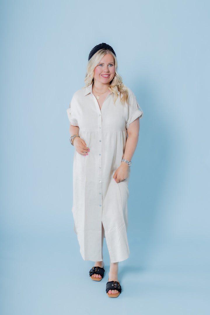 The Lyla Linen Midi Dress